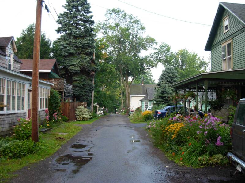 Street scene after rain.  It rained a lot while we were there.