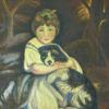 GIRL AND A DOG - Oil - Louise Northon Wright - 20"x30" - Owner: Art & Rose Richard